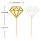 Topoox 50 Pack Gold Glitter Diamond Ring Donut Toppers Cupcake Picks For Bridal Shower Engagement Party Decorations