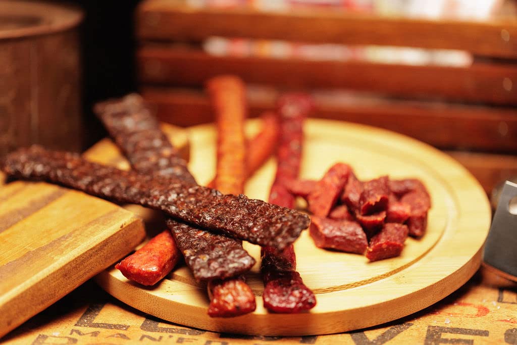 Jerky.com Exotic Meat Sticks Gift Bag | Wild Game Jerky Sampler with Venison, Elk & Wild Boar | 12pc High Protein Jerky Variety