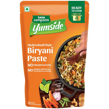 Tata Sampann Yumside Biryani Paste/Masala- Hyderabadi Style, 150G, Instant Ready To Cook, Ready In 25 Min, No Preservatives, No 