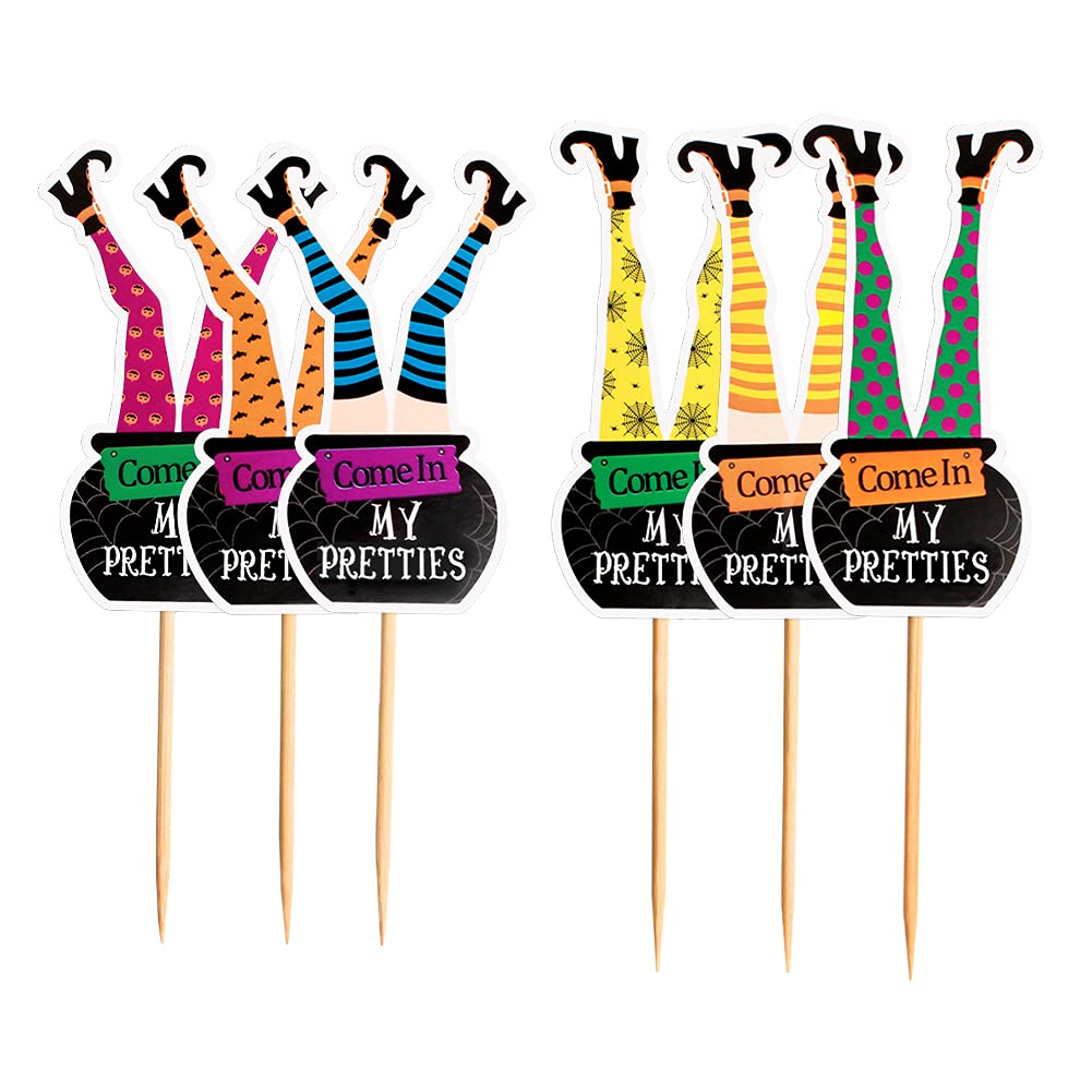 Ercadio 36 Pack Halloween Witch Boot Cupcake Toppers Witch'S Feet Shoes Legs Cupcake Picks Baby Shower Birthday Halloween Themed