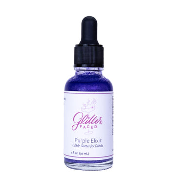 Glitter Faced Purple Edible Glitter for Galentines Cocktails & Mocktails, Mess-Free Glitter for 30 Drinks, Luster Dust Made from