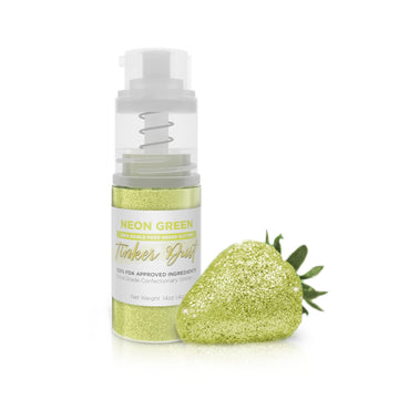 Tinker Dust - Neon Green (4G, 1X Mini Pump) Edible Glitter For Desserts, Beverages, Cupcakes, Cake Pops And Cookies By Bakell