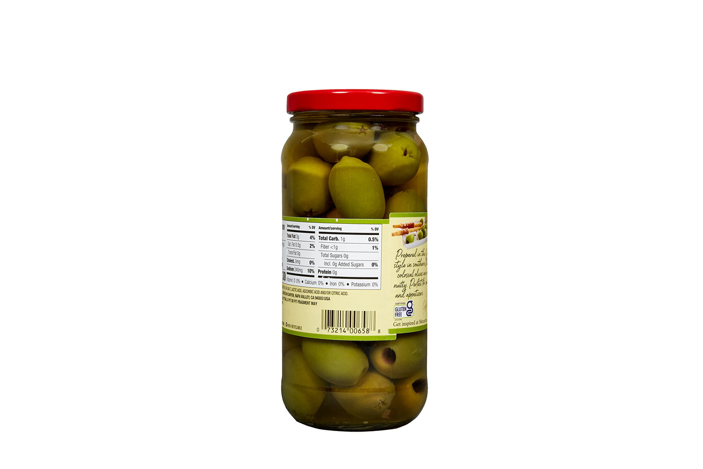 Mezzetta Colossal Castelvetrano Style Pitted Olives | Non-Gmo, Gluten Free, Keto | 8 Ounce Drained Weight Jar (Pack Of 6)