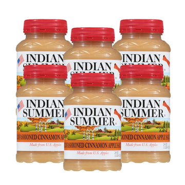 Indian Summer Enhanced Chunky Applesauce Made From Us Apples And American Growers (Cinnamon, 24 Ounces Each, Pack Of 6)