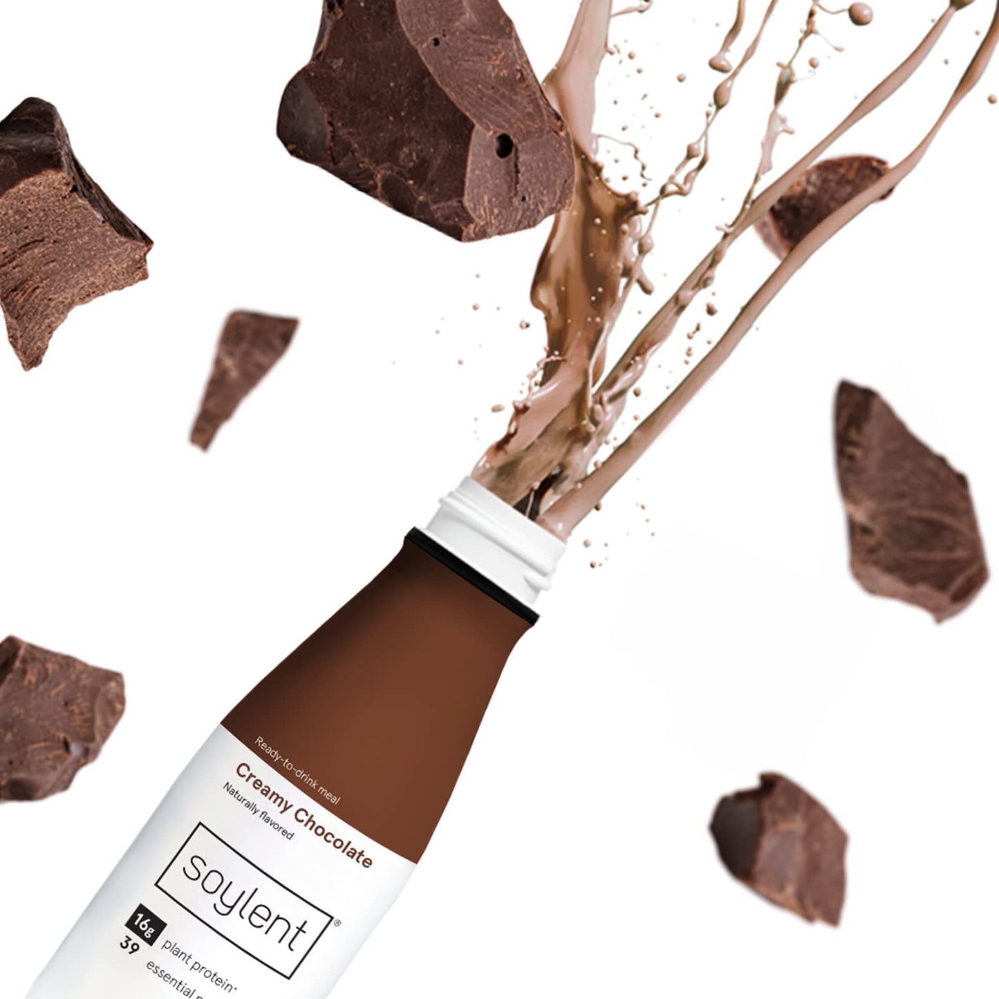 Soylent Creamy Chocolate Meal Replacement Shake, Contains 16g Complete Vegan Protein, Ready-to-Drink, 11oz, 4 Pack