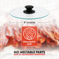 Northwest Enterprises Bacon Press, Round Tempered Glass Bacon Press And Splatter Shield, Perfectly Cooked Flat Bacon Every Time!