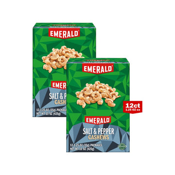 Emerald Nuts, Salt and Pepper Cashews, 15 Oz (Pack of 2)