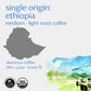 Grace Farms, Organic Whole Bean Coffee, Single Origin Ethiopia Medium-Light Roast, 12Oz Bag, 1 Count | Notes Of Toasted Oats & P