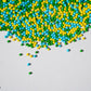 NIPEOR Nonpareils Sprinkles Edible Pearl Sprinkles 130g Green Blue Yellow 2mm for Cake Decorating Baking Ice Cream Cookies