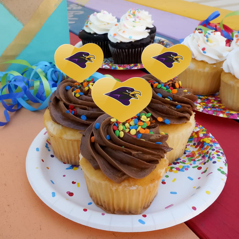 GRAPHICS & MORE Cupcake Picks Set of 6 - Acrylic Heart Decoration - University of Montevallo