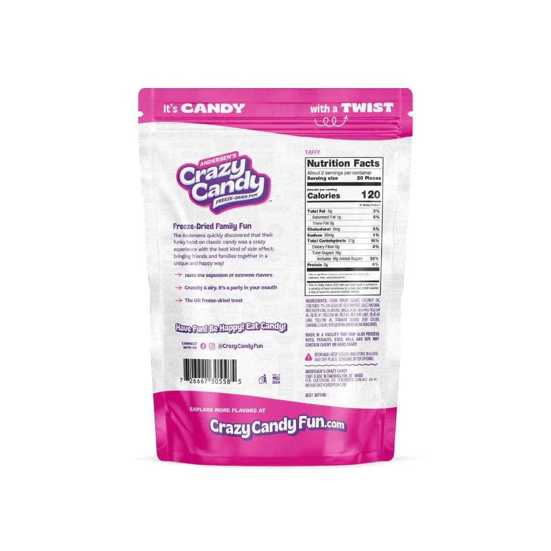 Andersen'S Crazy Candy Freeze Dried Candy - Freeze Dried Taffy, 2.4 Ounces