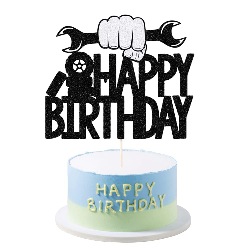 LVEUD happy birthday Cake Topper -Car enthusiasts happy Birthday Cake topper-Auto repair engineer cake decorations