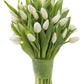 KaBloom Flowers -Valentine's Day Collection - 20 White Tulips without vase, Gift for Birthday, Sympathy, Anniversary, Get Well, 