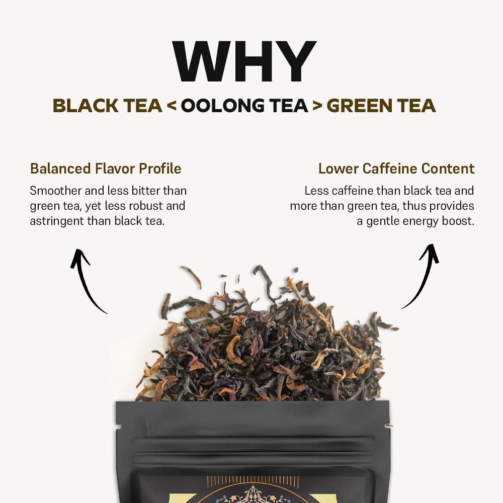 Jasmine Oolong Tea Bags, 50 Count Plant Based Gluten Free High Mountain Oolong Tea - Unsweetened Tea | Light & Floral | Hot Brew