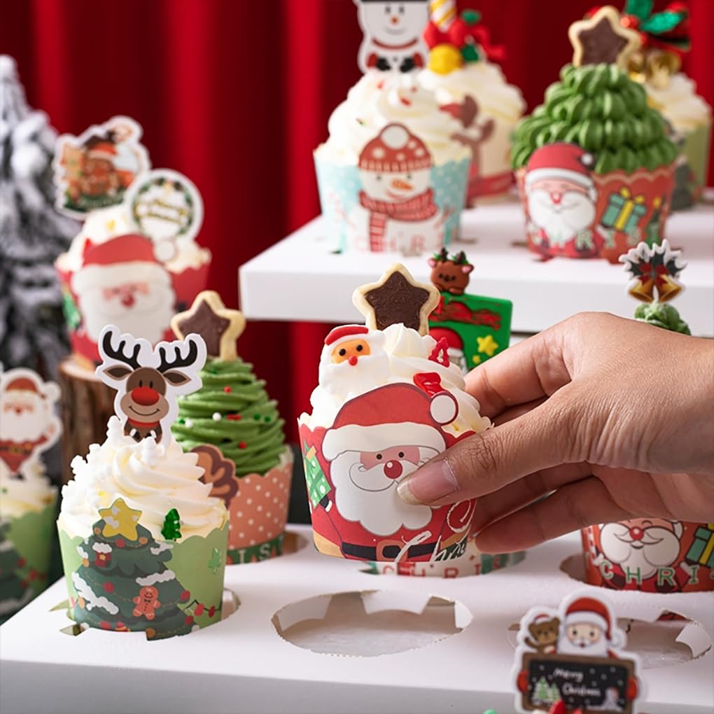 1 Bottle Edible Mixing Christmas Sprinkles 6 Santa Claus Christmas Tree | Cake Cupcakes and Ice Cream Topper Decorations | Edibl