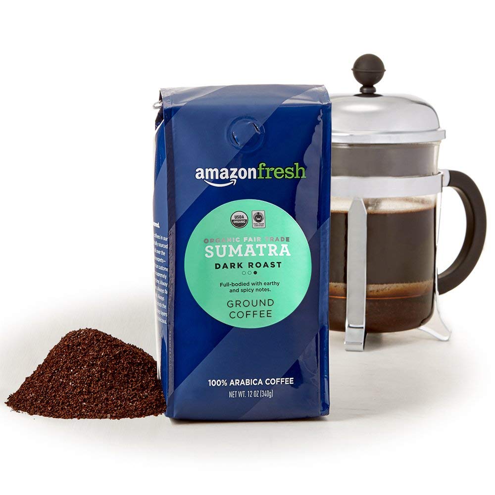 large online retailer Fresh Organic Fair Trade Dark Roast Coffee, 12 Ounce Ground Coffee
