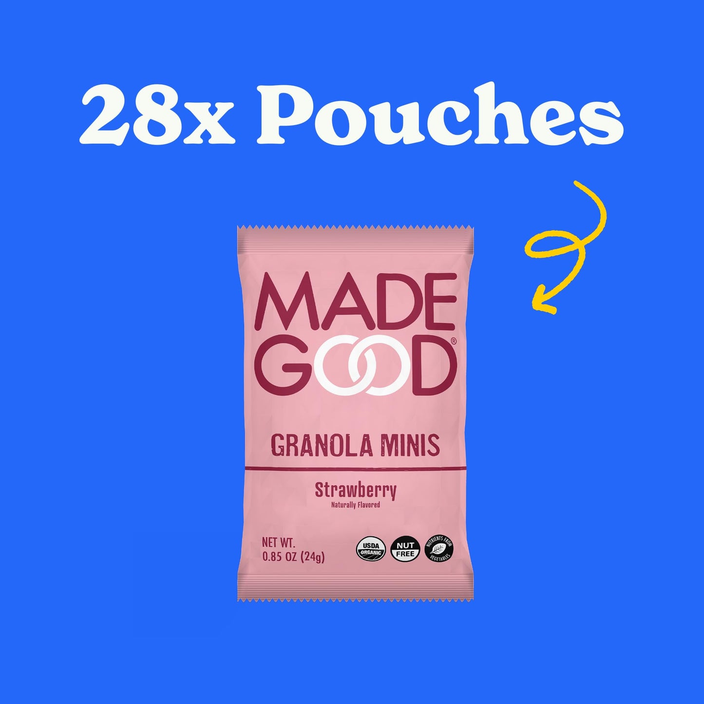 Madegood Strawberry Granola Bites, 28 Count, Gluten Free And Organic Snacks