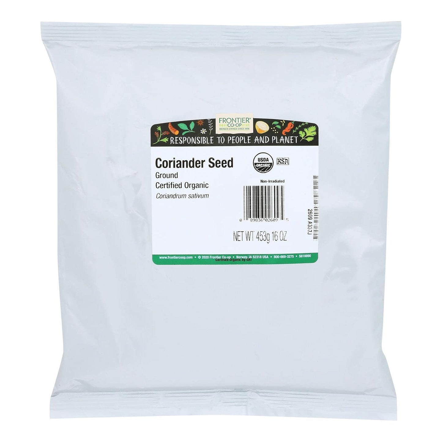 Frontier Herb Bulk Coriander Seed Organic Ground, 1 Pound