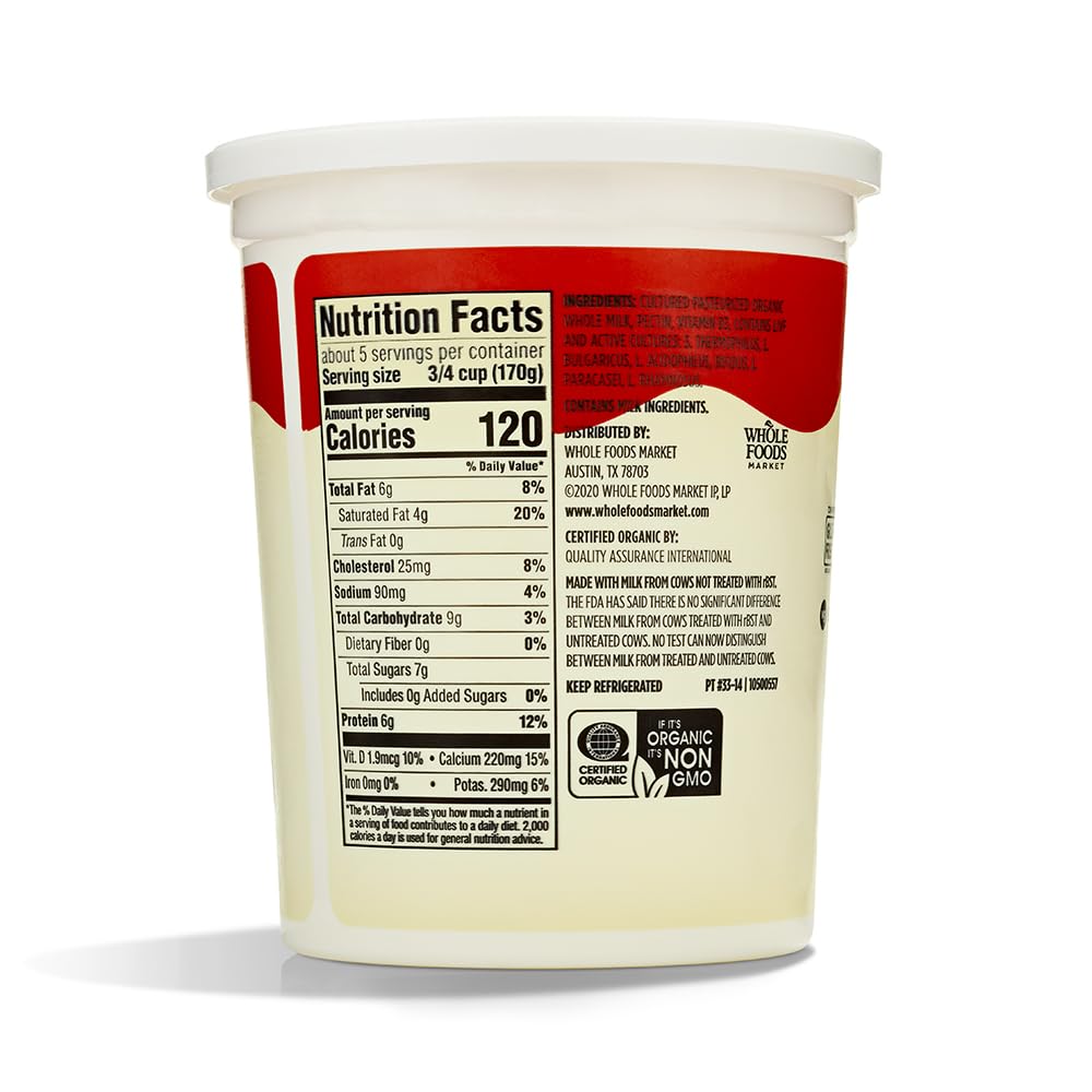 365 Everyday Value, Organic Plain Whole Milk Yogurt, 32 oz