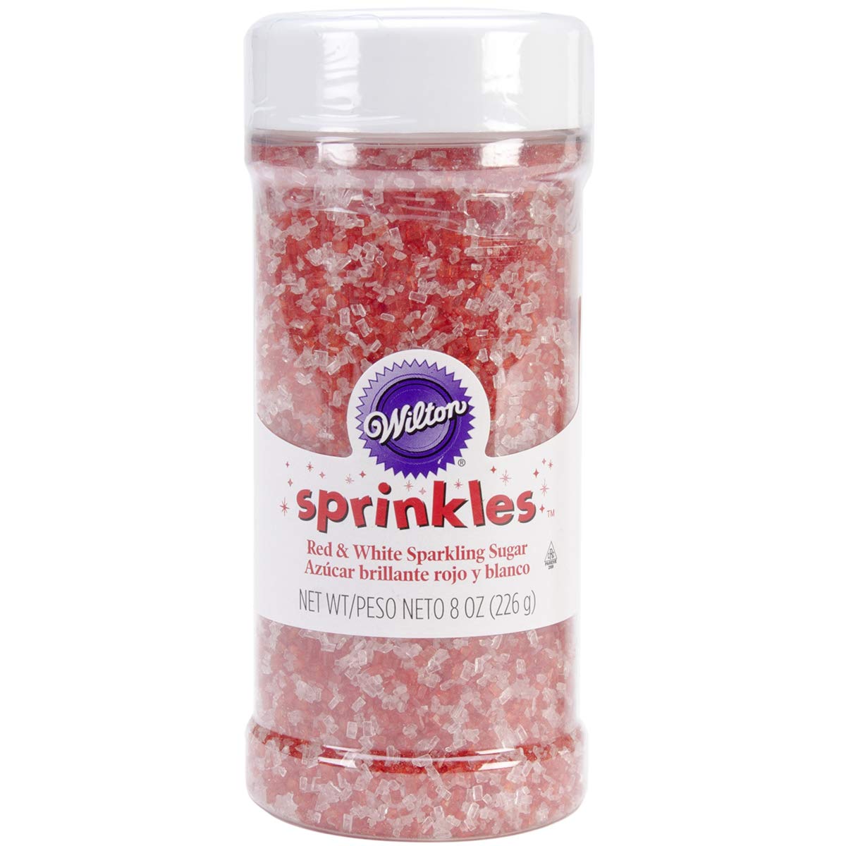 Wilton Sparkling Sugar Decorating Sprinkles, 8 Oz., Red And White