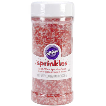 Wilton Sparkling Sugar Decorating Sprinkles, 8 Oz., Red And White