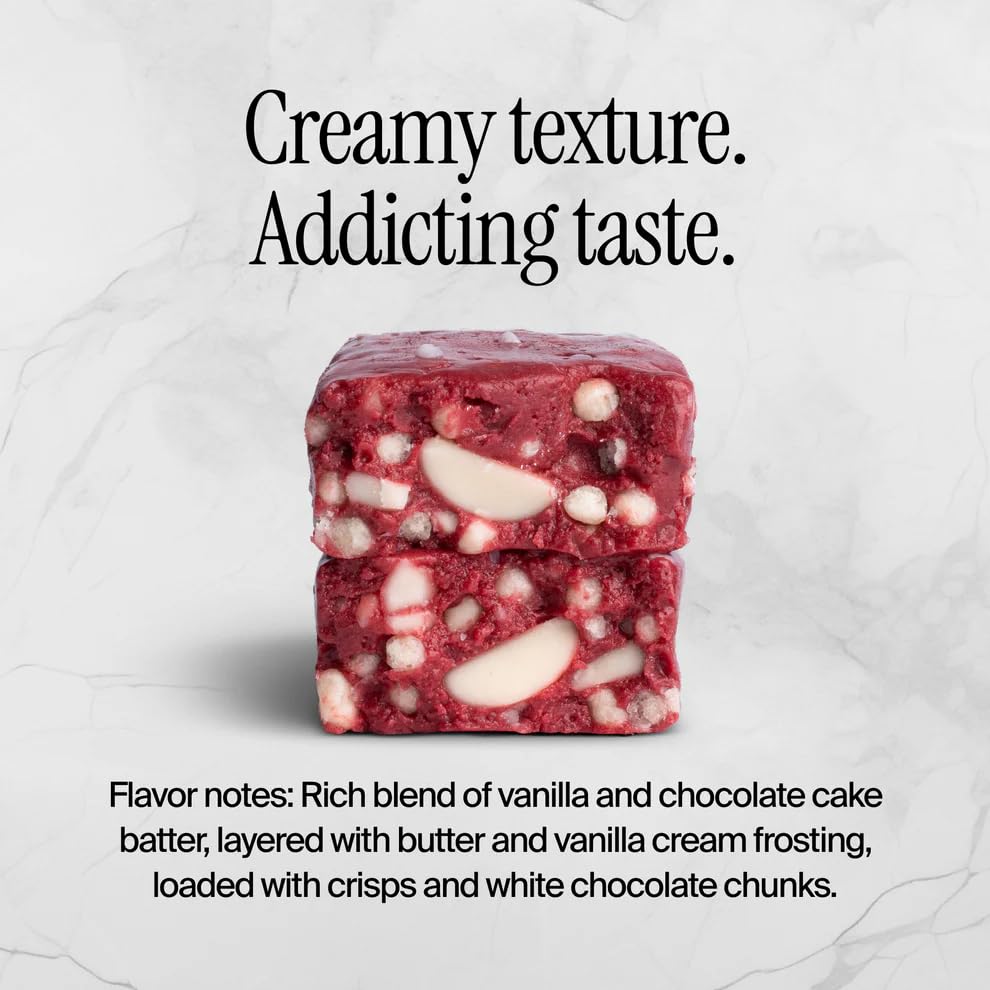 David High Protein Bars - Sugar Free, Low Carb, 28g Protein, 150 Calories - Red Velvet, Pack of 12
