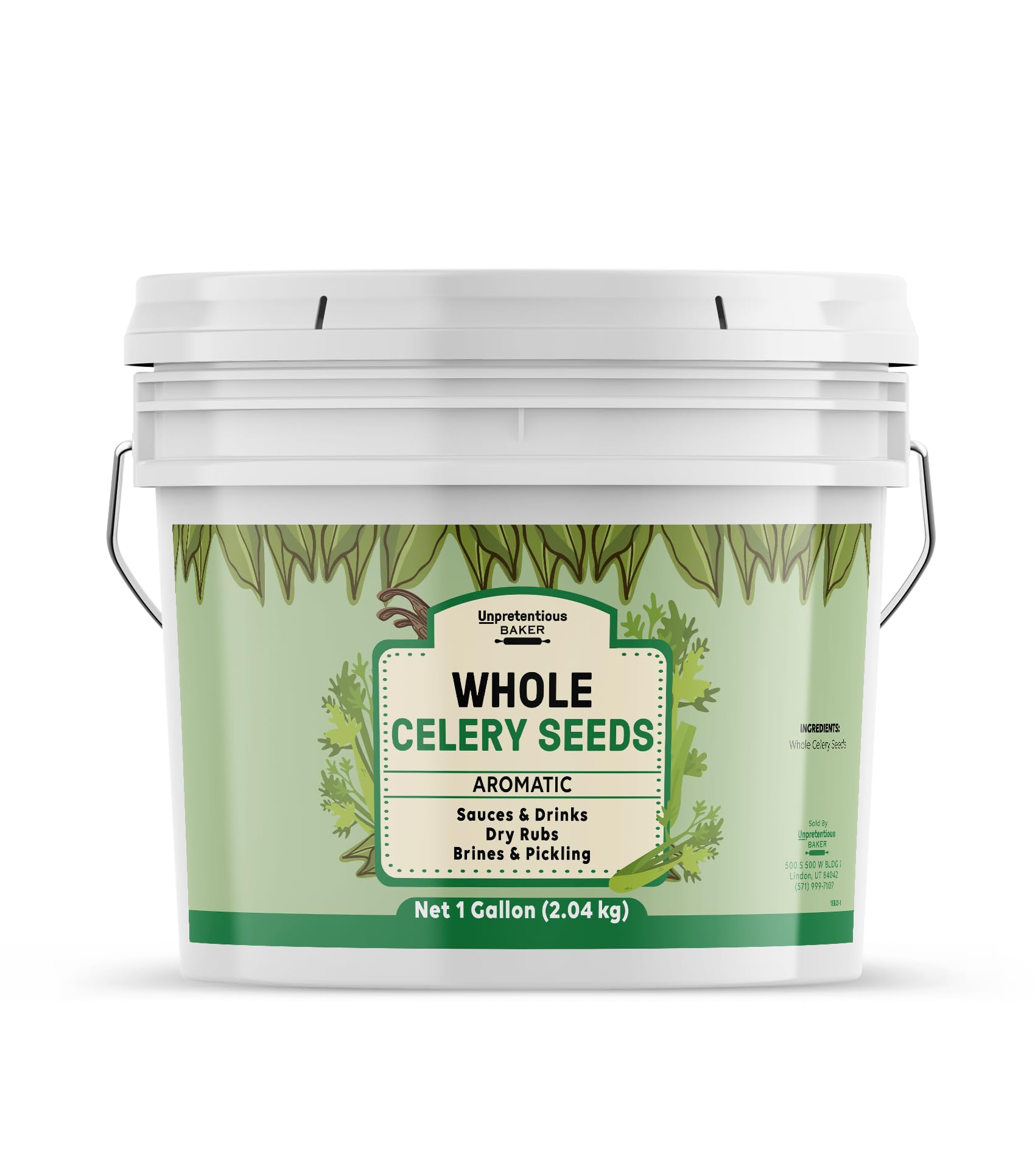 Unpretentious Whole Celery Seeds, 1 Gallon Bucket, Sauces & Dry Rubs, Brine Seasoning, Aromatic