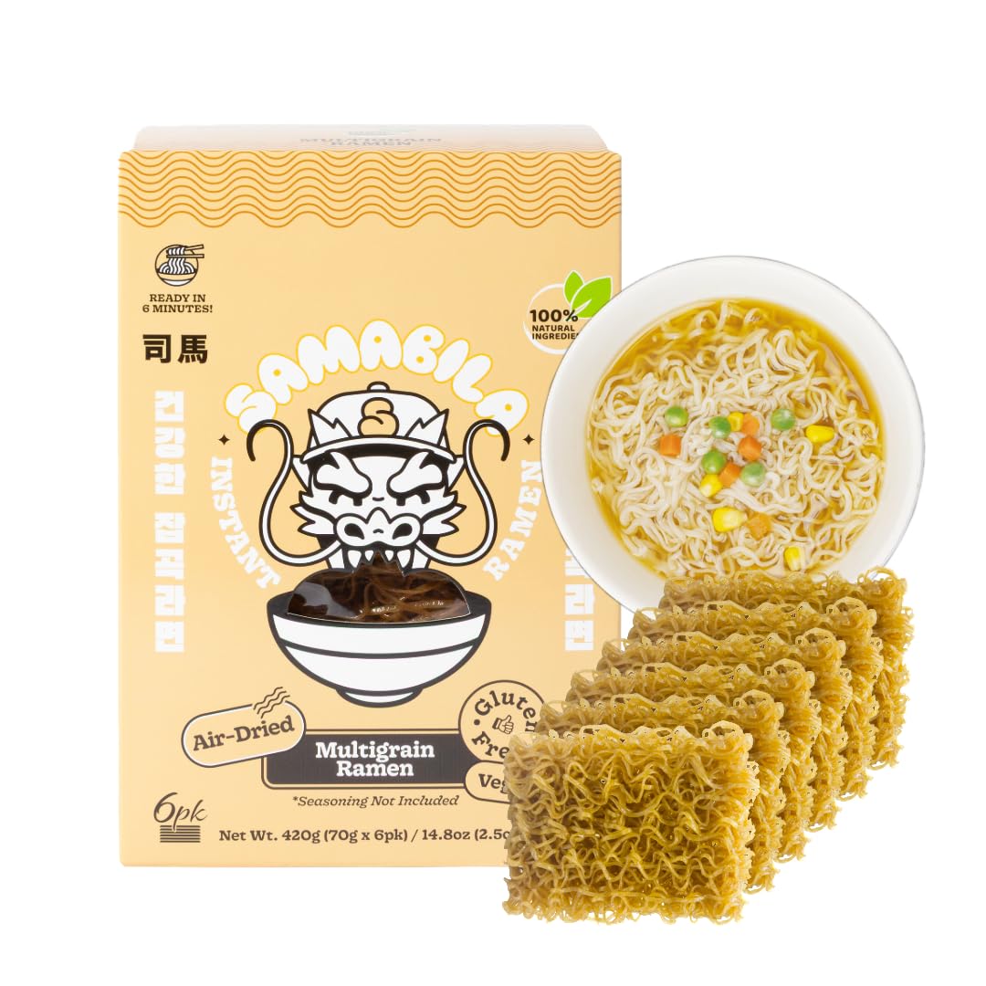 SAMABILA Multigrain Ramen - Gluten Free, Vegan, 100% Natural Ingredients, 14.82 Ounce (Pack of 6)