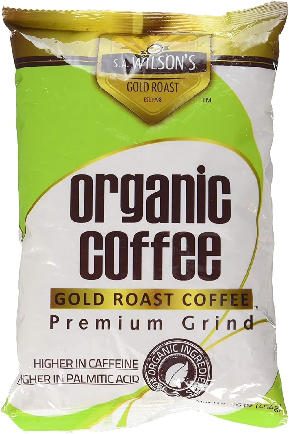 Sa WilsonS Organic Enema Coffee Ground Coffee  Certified Organic Coffee  1 Lb Gold Roast Enema Coffee  High Energy Blend  2 Pack Bundle With A Lumintrail Measuring Spoon Set
