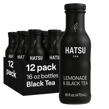 Hatsu Black Tea Lemonade Flavor Iced Tea, 16.9 fl oz Bottles, Pack of 12