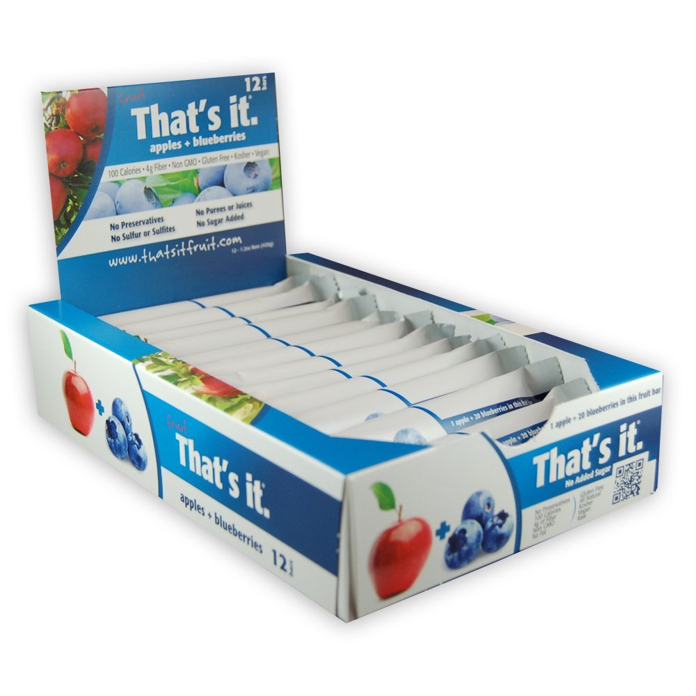 That'S It Fruit Bars, Apple And Blueberry, Pack Of 24 (2 Cases)