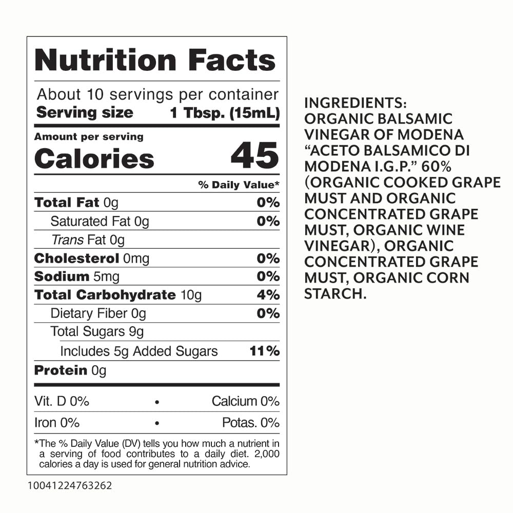 Roland Foods Organic Balsamic Glaze, Balsamic Vinegar Of Modena Igp, Specialty Imported Food, 5.07 Fl Oz Bottle