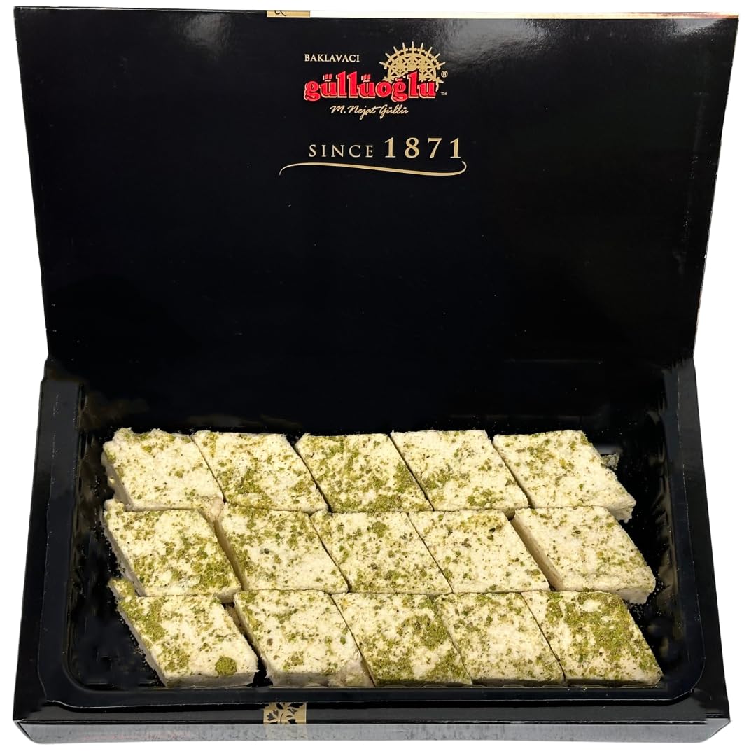 GÜLLÜOGLU Ottoman Pistachio Halva, Floss Style Turkish Delight, 8.8 oz / 250g, Authentic Traditional Dessert, Sweet & Nutty Treat