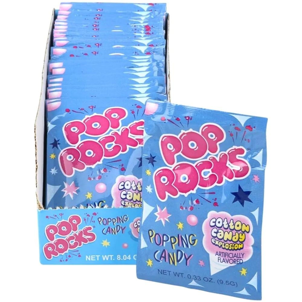 Pop Rocks Popping Candy, Cotton Candy, 24 Count, 0.33 Ounce (Pack Of 24)