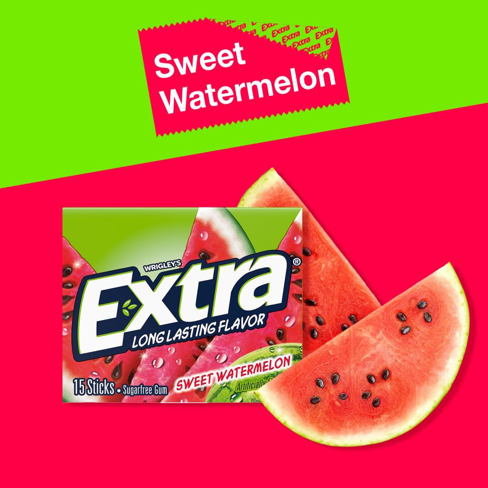 Extra Chewing Gum - Wrigleys Extra Fruit Sensations Sweet Watermelon, Sugar Free, 15 Count