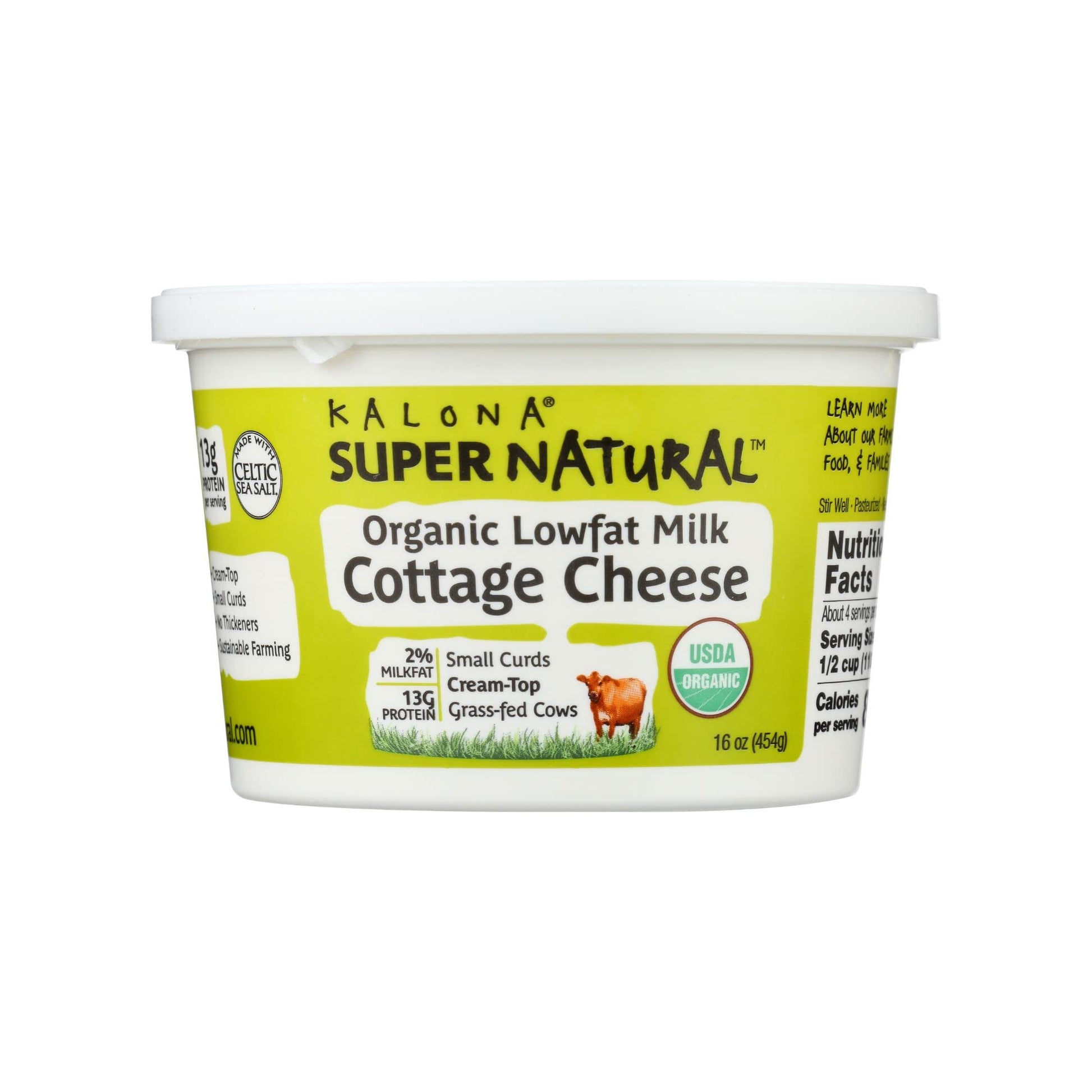 Kalona Super Natural Organic Reduced Fat 2% Cottage Cheese, 16 oz