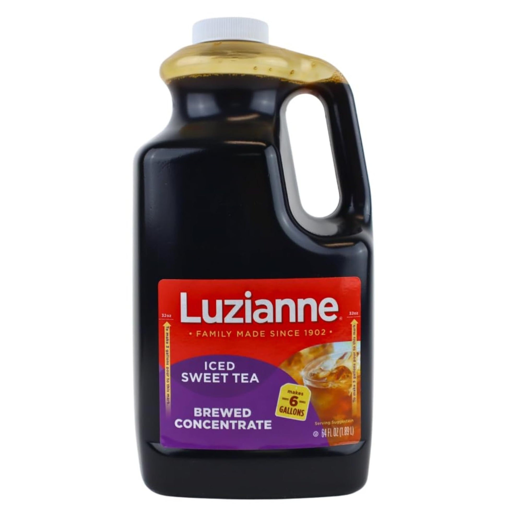 Luzianne Iced Tea Concentrate  Sweetened  Just Add Water  64 Fl Oz Bottle (Pack of 6)