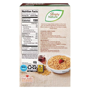 Simply Nature Organic Instant Oatmeal Packets (2 Boxes, Maple Brown Sugar)