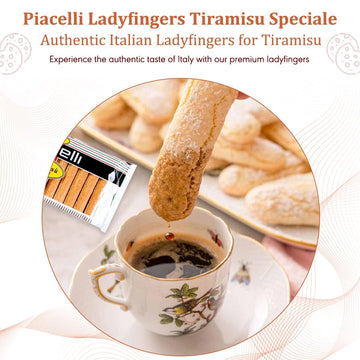 Piacelli Ladyfingers Tiramisu Speciale - Authentic Italian Sponge Lady Fingers For Tiramisu - Traditionally Baked Ladyfinger Coo