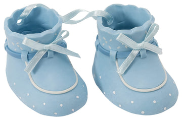 Decoset Blue Baby Booties Cake Decoration, 1 Piece Cake Topper, For Baby Shower, Birthday, Baby Celebration, Food Safe Molded Pl