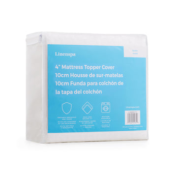 Linenspa 4 Inch Mattress Topper Cover California King - Cover Only - Machine Washable - Breathable - Non Slip - Cover For Mattre