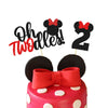 Oh Twodles Red Mouse Cake Topper Mouse Second 2nd Birthday Party Supplies Decorations for Baby Red Girl Bday