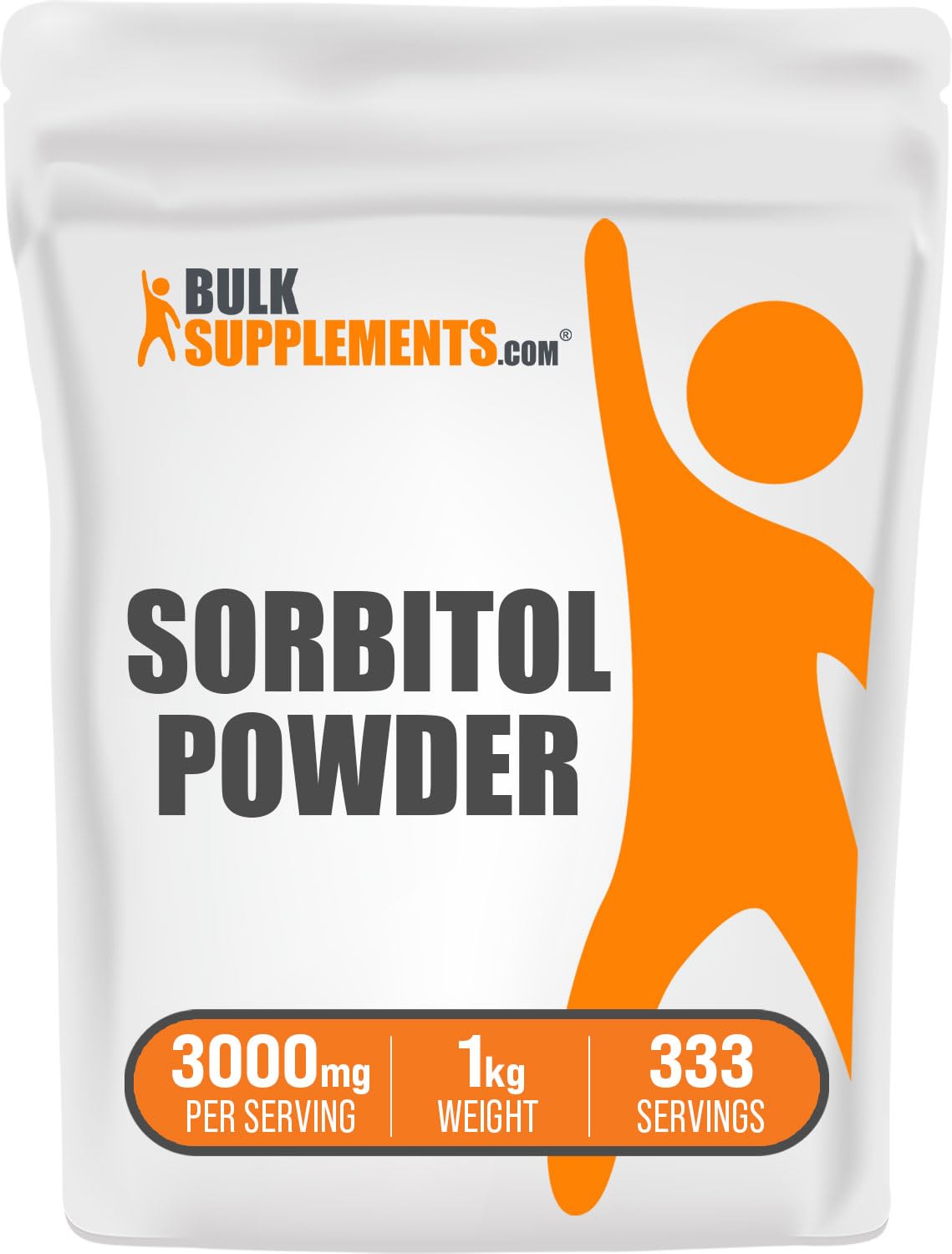 BulkSupplements Sorbitol Powder - Low Calorie Sweetener, Food Grade, Gluten Free, 1kg (2.2 lbs), Pack of 1