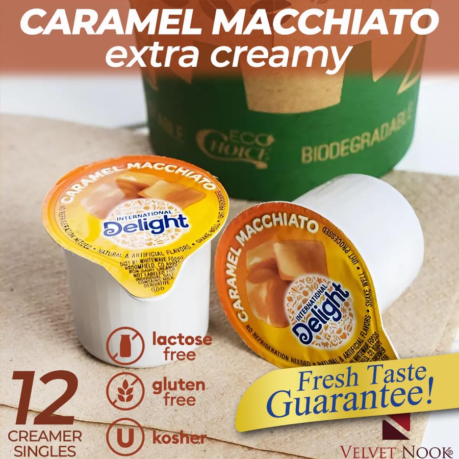 Coffee Creamer Singles Variety Pack - 60-Count Assorted Non Dairy Liquid Coffee Creamers By Int. Delight - 5 Flavors: French Van