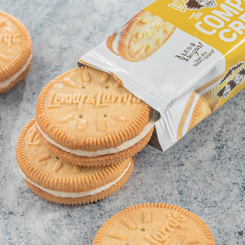 Lenny & Larry'S The Complete Cremes®, Sandwich Cookies, Vanilla, Vegan, 5G Plant Protein, 6 Cookies Per Pack (Box Of 12)