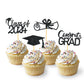 Moitkptt Graduation Cupcake Toppers Set of 24, Black Cardboard, Class of 2025 Decorations, Model fhsh003