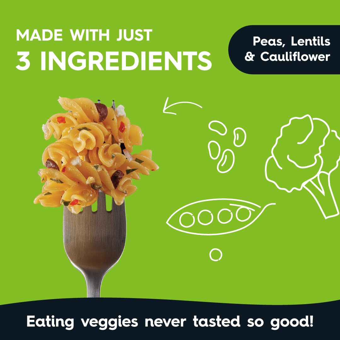 Veggiecraft Farms Rotini Pasta - High Protein, Vegan, Gluten Free Noodles, Made with Lentil Peas & Cauliflower, Plant Based, Low