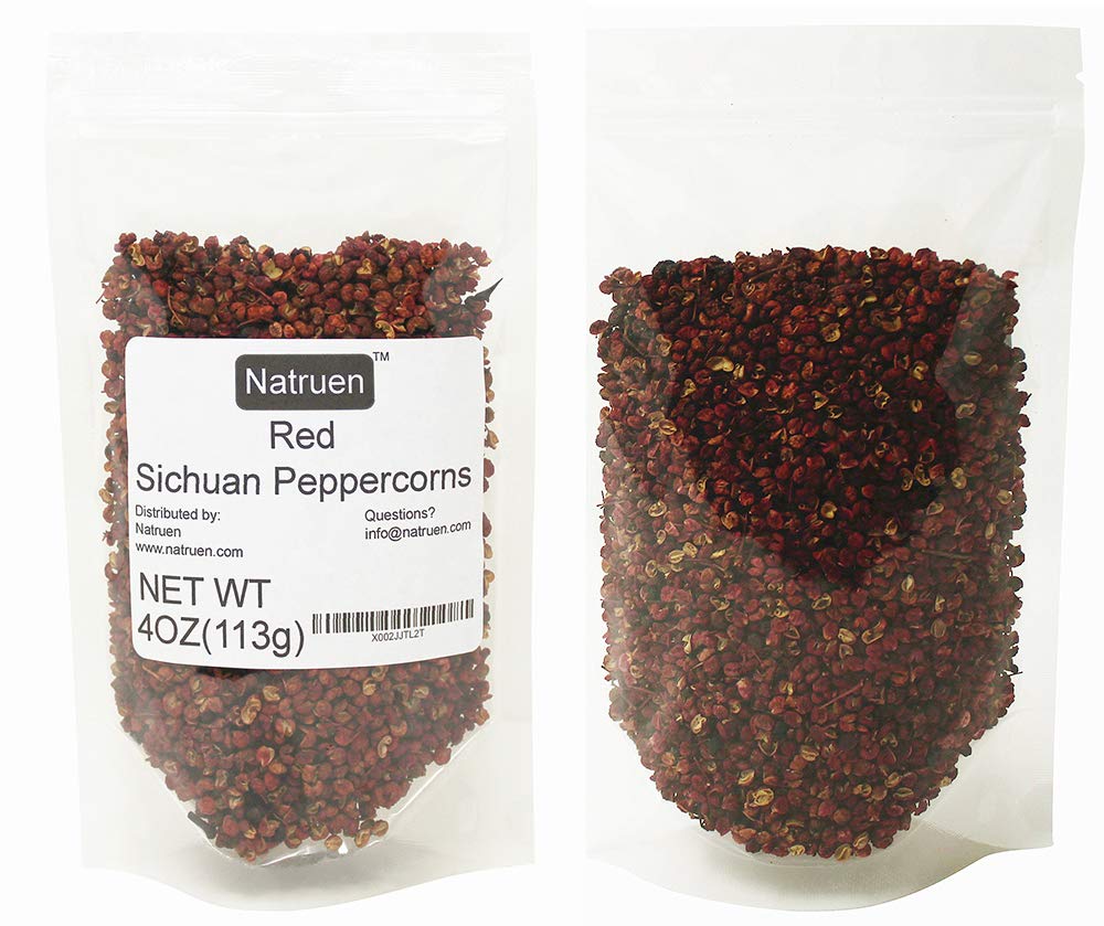 Natruen Szechuan Red Peppercorn Whole 4 Oz, Da Hong Pao, Sichuan Red Peppercorns For Kung Pao Chicken, Mapo Tofu, And Chinese Cu