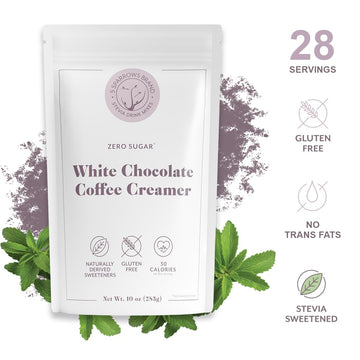 5 SPARROWS Sugar-Free White Chocolate Drink Mix, Keto Friendly, 10oz, Stevia Sweetened, No Sugar Coffee Creamer