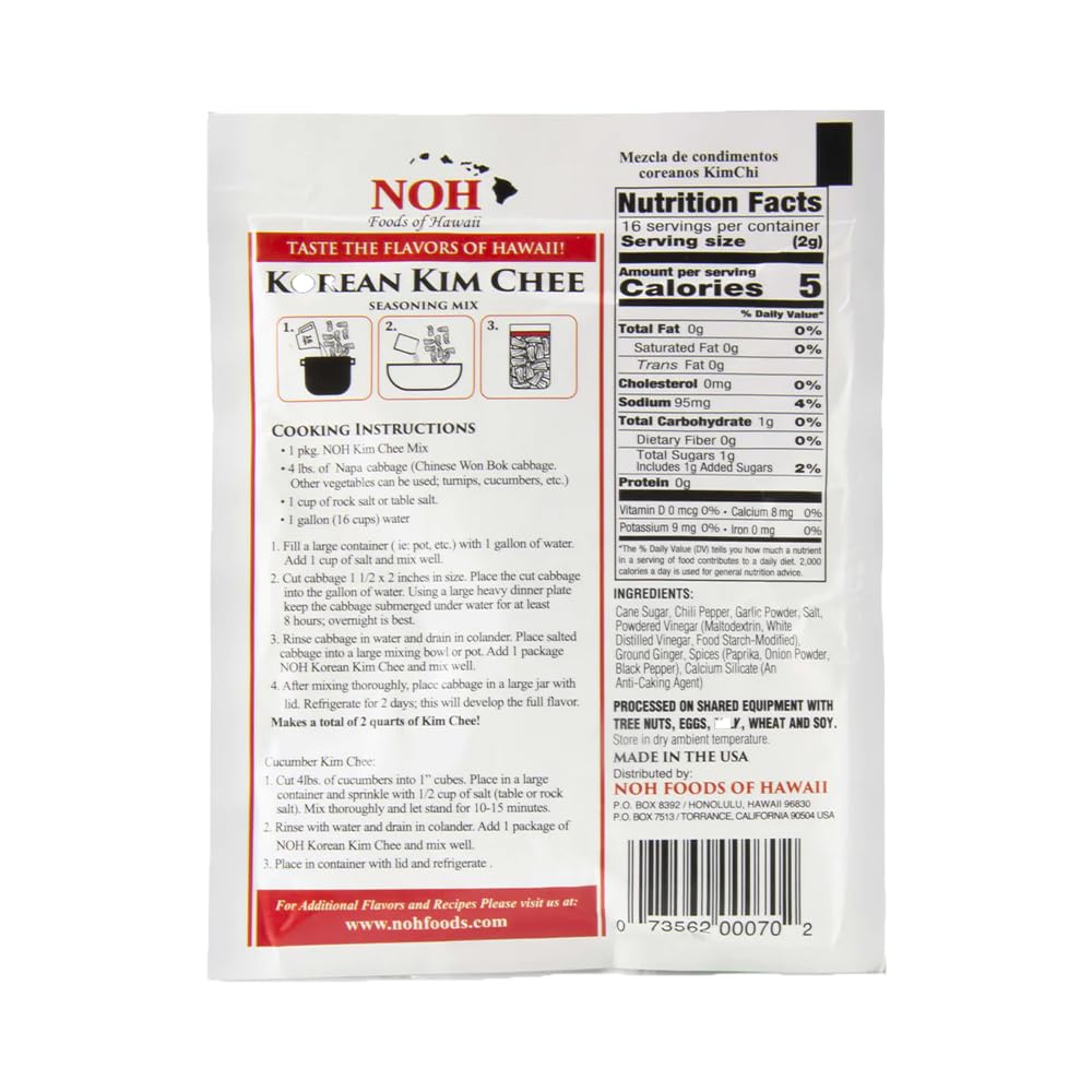 NOH Foods of Hawaii Korean Style Kim Chee Mix Seasoning Packets, 1.5 oz, Pack of 3